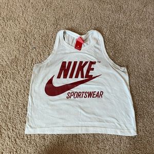 White and red women’s Nike crop top